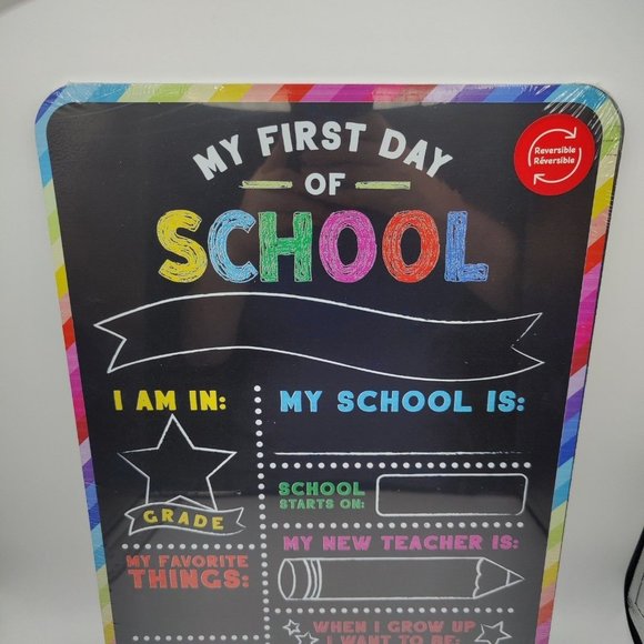 First and last day of school reversible chalk board NEW 16 x 11 in School Photo… - Picture 3 of 6